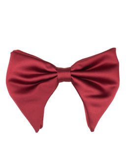 The Tie Hub - Solid Maroon Satin Butterfly Bowtie