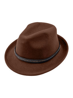 The Tie Hub - Vintage Solid Dark Brown Fedora Hat