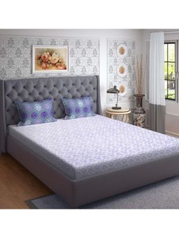 CORE Designed by SPACES - Grey Nature 144 Tc 1 Queen Bedsheet With 2 Pillow Cover