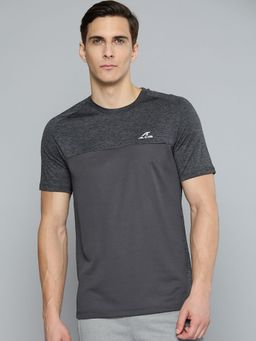 Alcis - Men Charcoal Grey Slim Fit Running T-shirt