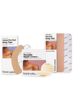 bare wear - Non-Adhesive Nipple Covers 10Cm+Pre Cut Strips+Curve No-Bra Styling Kit (Set of 21)