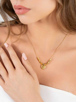 ZAISHA - 18K Gold Plated Statement Gold Bar Heart Necklace