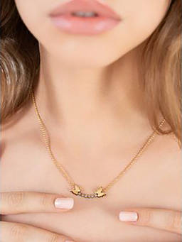 ZAISHA - 18K Gold Plated Butterfly Zirconia Stones Necklace