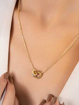 ZAISHA - 18K Gold Plated Interlocked Timeless Pendant Necklace