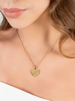 ZAISHA - 18K Gold Plated Classy Heart Crystal Pendant Necklace