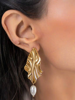 ZAISHA - 18K Gold Plated Pearl Forrest Earrings