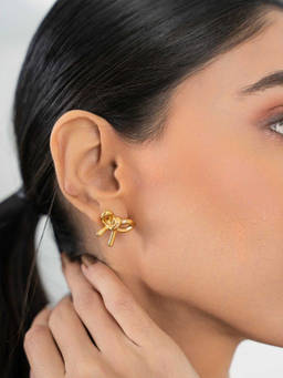 ZAISHA - 18K Gold Plated Cutie Bow Earrings
