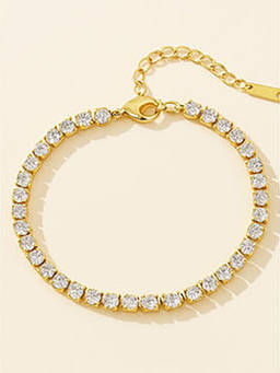 ZAISHA - White Zirconia Crystal Tennis 18K Gold Plated Bracelet