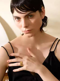 ZAISHA - Chunky Goldy Blocks 18K Gold Plated Ring