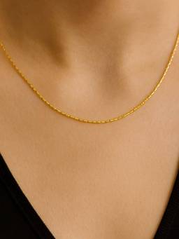 ZAISHA - Diamond Cut Box 18K Gold Plated, Anti Tarnish & Skin Safe Chain