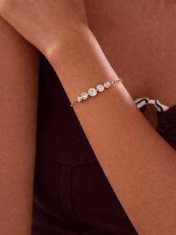 ZAISHA - White Stainless Steel Stones Bracelet