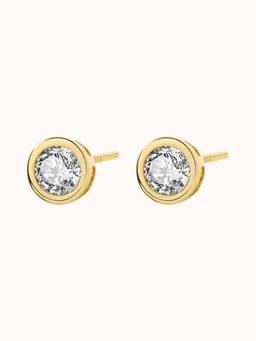 ZAISHA - White Stainless Steel Stones Pair Of Earrings