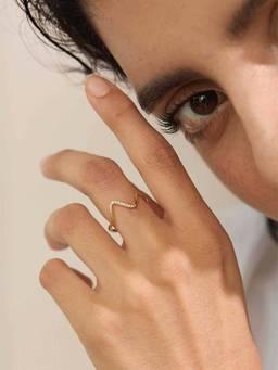 ZAISHA - White Stainless Steel Stones Ring