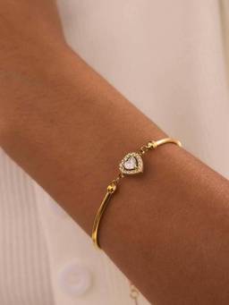 ZAISHA - White Stainless Steel White Stones Bracelet