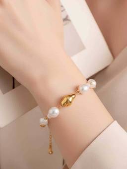 ZAISHA - White Stainless Steel Pearl Bracelet