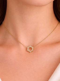 ZAISHA - White Stainless Steel White Stones Necklace