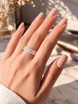 ZAISHA - White Stainless Steel White Stones Ring