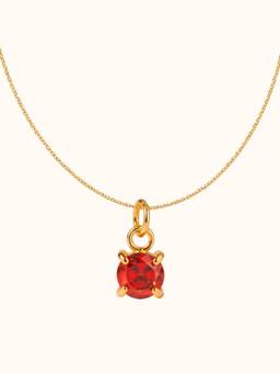 ZAISHA - Red January Birthstone 18K Gold Plated Necklace