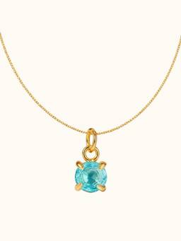 ZAISHA - Blue March Birthstone 18K Gold Plated Necklace