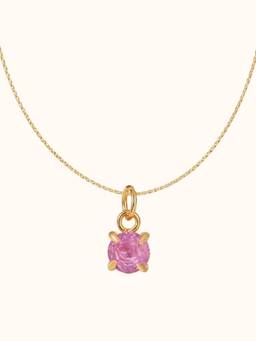 ZAISHA - Pink July Birthstone 18K Gold Plated Necklace