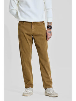 Snitch - Men Brown Cotton Mid Waist Jeans