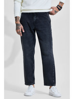 Snitch - Men Charcoal Cotton Mid Waist Jeans