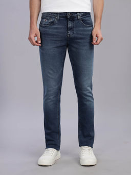 Tommy Hilfiger - Men Blue Cotton Mid Waist Jeans