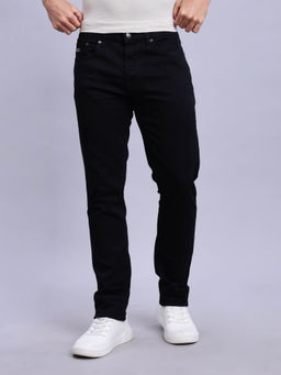 Tommy Hilfiger - Men Black Cotton Mid Waist Jeans