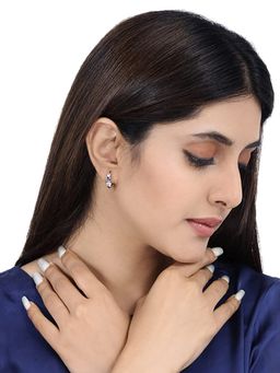 Yellow Chimes - Silver-Plated Crystal Classic Hoop Earrings