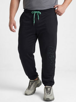 Bewakoof - Men Black Embroidered Cotton Blend Joggers