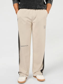 Bewakoof - Men Beige Printed Cotton Blend Trackpant