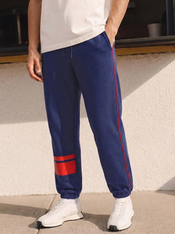 Bewakoof - Men Blue Solid/Plain Cotton Blend Joggers
