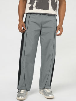 Bewakoof - Men Grey Stripes Nylon Trackpant