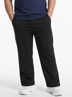 Bewakoof - Men Black Solid/Plain Cotton Blend Trackpant