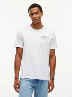 Tommy Hilfiger - Men White Typography Cotton T-Shirt