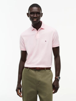 Tommy Hilfiger - Men Pink Solid/Plain Cotton Polo T-Shirt