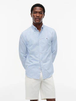 Tommy Hilfiger - Men Blue Checks Cotton Shirt