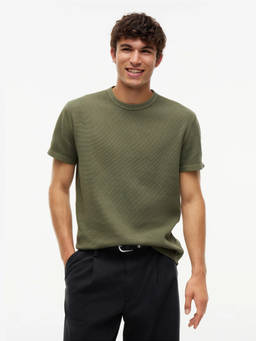 Tommy Hilfiger - Men Olive Solid/Plain Cotton T-Shirt