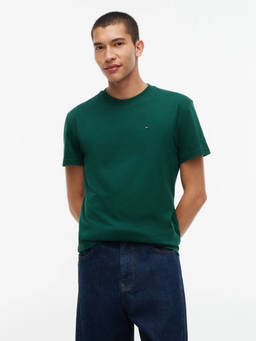 Tommy Hilfiger - Men Green Solid/Plain Cotton T-Shirt