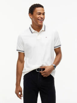 Tommy Hilfiger - Men White Solid/Plain Cotton Polo T-Shirt