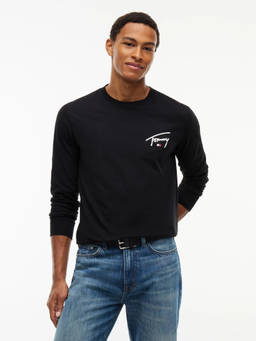 Tommy Hilfiger - Men Black Solid/Plain Cotton T-Shirt