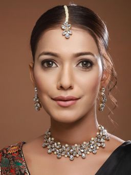 Aatmana - Traditional Stone Studded and Pearls Jewellery Set