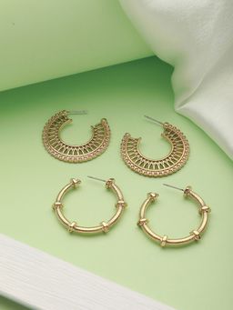 Aatmana - Set of 2 Gold-Toned Half Hoop Earrings