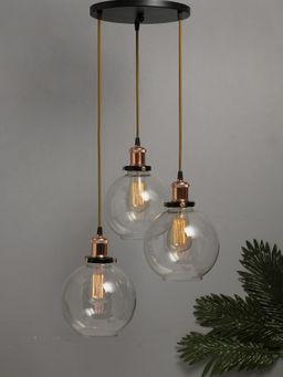 Homesake - Round Chandelier Glass Globe Light Rose Gold