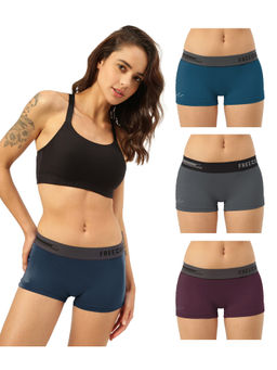 FREECULTR - Women Boyshorts Micromodal XPAT Waistband Airsoft Antichaffing Multicolor (Pack of 4)