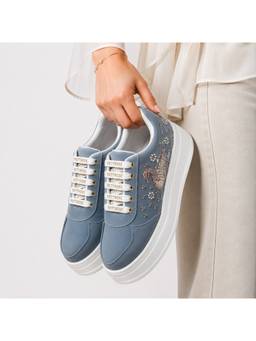 RETTROSE - Blue Hansika Embellished Sneakers