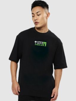 Bewakoof - Men Black Graphic Oversized T-Shirt