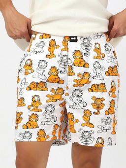 Bewakoof - Men's White Garfield All Over Printed Boxers