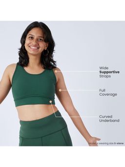 Blissclub - Women Green The Ultimate Comfort Sports Bra With Easy Slip In Pads and Full Coverage