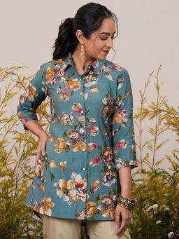 Libas - Womens Floral Blue Shirt